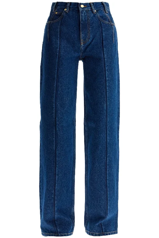 "lu jeans with pleated effect WTR66 DBL01W072 W072 BLUE PLEAT WASH Fashionable Straight Cut Jeans "lu jeans with pleated effect WTR66 DBL01W072 W072 BLUE PLEAT WASH Fashionable Straight Cut Jeans