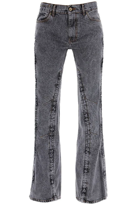 Y project hook-and-eye flared jeans 107PA002 D51 EVERGREEN VINTAGE BLACK Comfortable Drawstring Waist Jeans Y project hook-and-eye flared jeans 107PA002 D51 EVERGREEN VINTAGE BLACK Comfortable Drawstring Waist Jeans