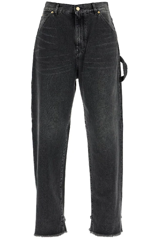 lisa's workwear jeans WTR08 DBK02W102 W10201 USED BLACK Fashionable Raw Hemmed Jeans lisa's workwear jeans WTR08 DBK02W102 W10201 USED BLACK Fashionable Raw Hemmed Jeans