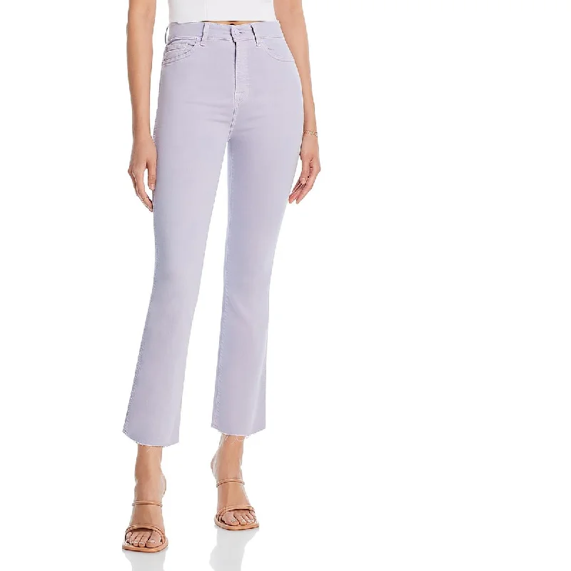 7 For All Mankind Womens High Ride Cropped Flared Jeans Stylish Paperbag Waist Denim 7 For All Mankind Womens High Ride Cropped Flared Jeans Stylish Paperbag Waist Denim