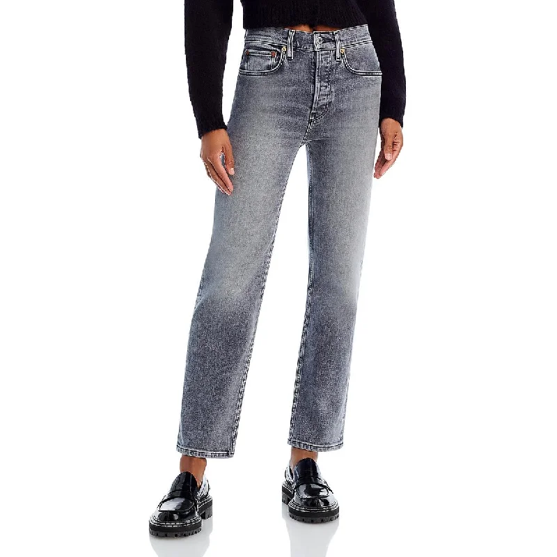 RE/DONE Womens 70s Stove Pipe Ankle High Rise Straight Leg Jeans Fashionable Cropped Denim Jeans RE/DONE Womens 70s Stove Pipe Ankle High Rise Straight Leg Jeans Fashionable Cropped Denim Jeans