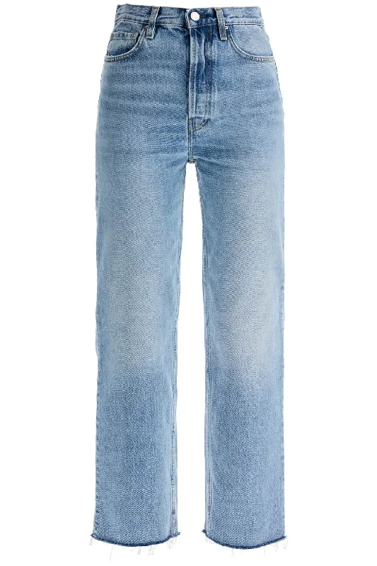 classic cut cropped jeans 222 235 741 32 WORN BLUE Trendy Pleated Waist Jeans