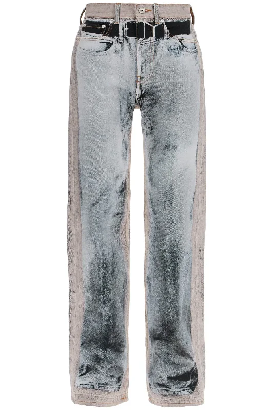 jeans with trompe l' 207PA019 D47 GREY/BEIGE Stylish Acid-Wash Jeans