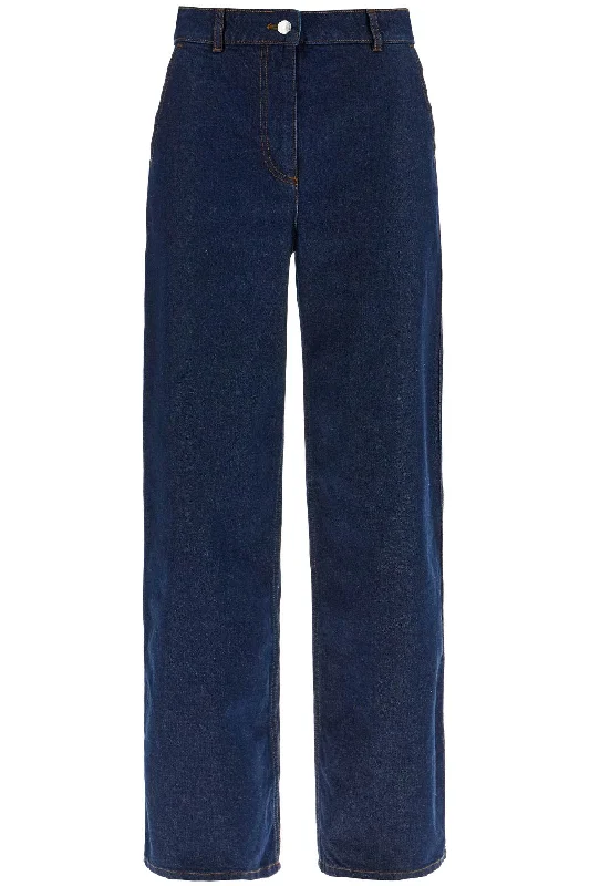 straight jeans with embroidery NW01113WW0081 INDIGO Classic Slim Fit Jeans