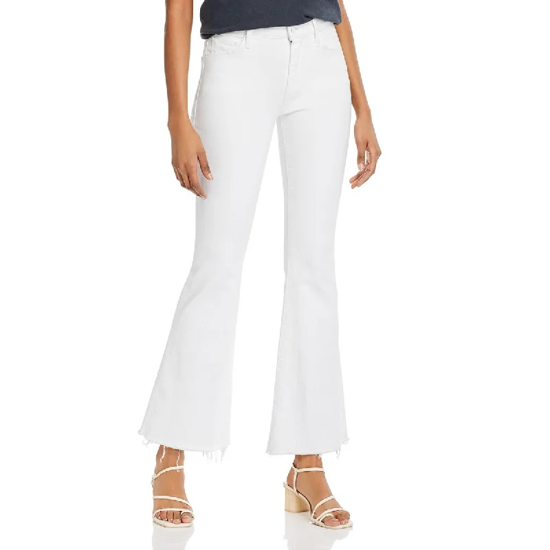 The Wekender Womens Frayed Hem Bell Bottom Ankle Jeans Casual Light Wash Jeans