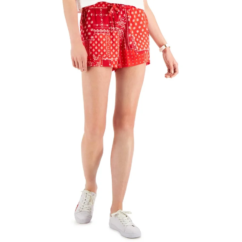Tommy Jeans Womens Bandana Woven Paisley Dress Shorts Comfortable Drawstring Waist Jeans