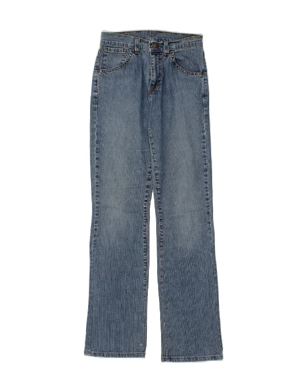 LEVI'S Womens Straight Jeans W26 L32  Blue Cotton Elegant Raw Hem Jeans