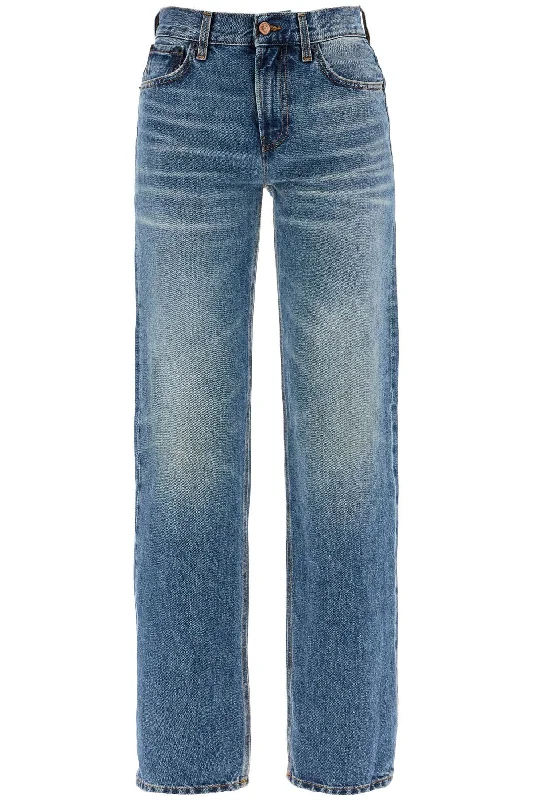 regular cleo jeans for HEW03334DF106 MID BLUE Comfortable Distressed Straight-Leg Jeans regular cleo jeans for HEW03334DF106 MID BLUE Comfortable Distressed Straight-Leg Jeans
