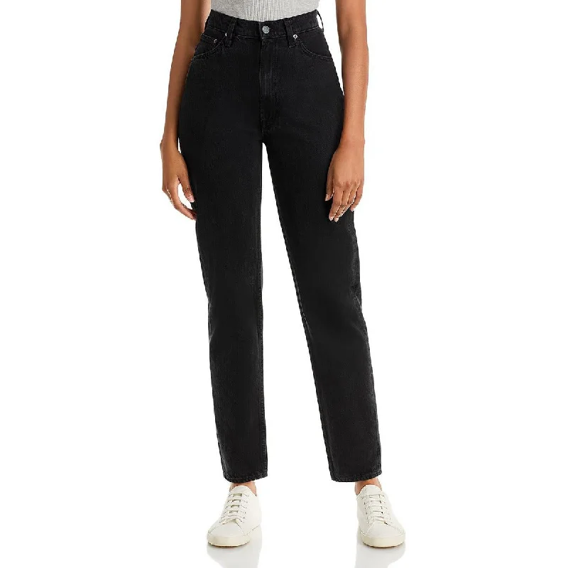 Mother Womens Snacks Cotton Ankle Straight Leg Jeans Comfortable Jogger Style Jeans