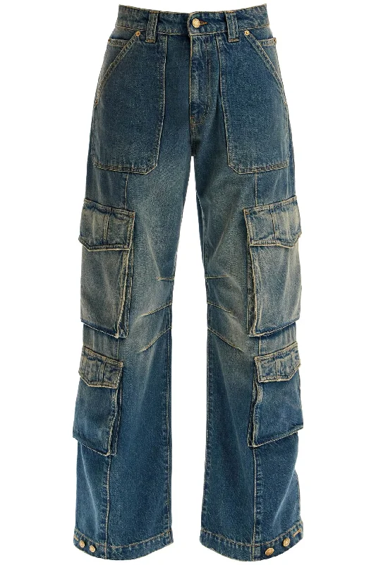 'irina' wide leg cargo jeans GWP01617 P001258 BLUE Elegant Dark-Wash Bootcut Jeans