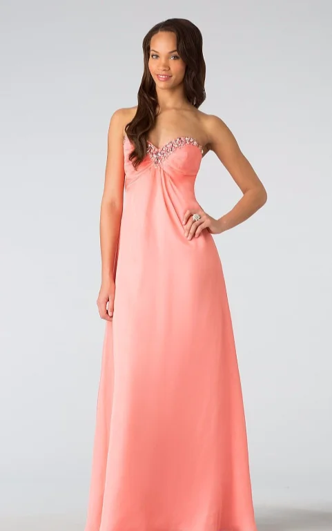 Alyce 35592 New Coral Beaded Sweetheart Sheath Dress