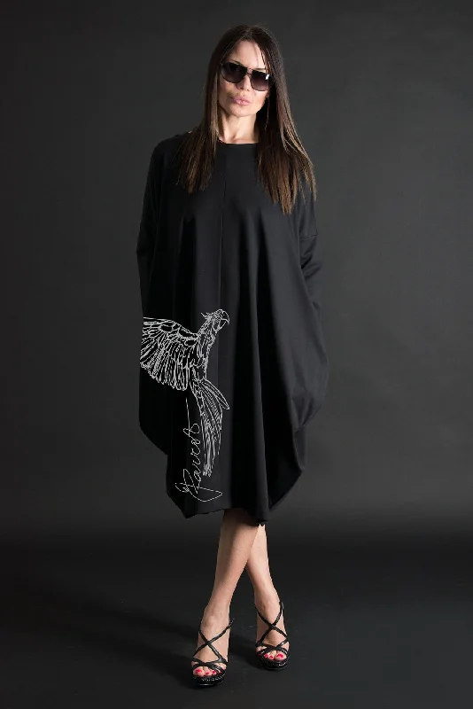 Parrot Print Cotton Dress TAMARA