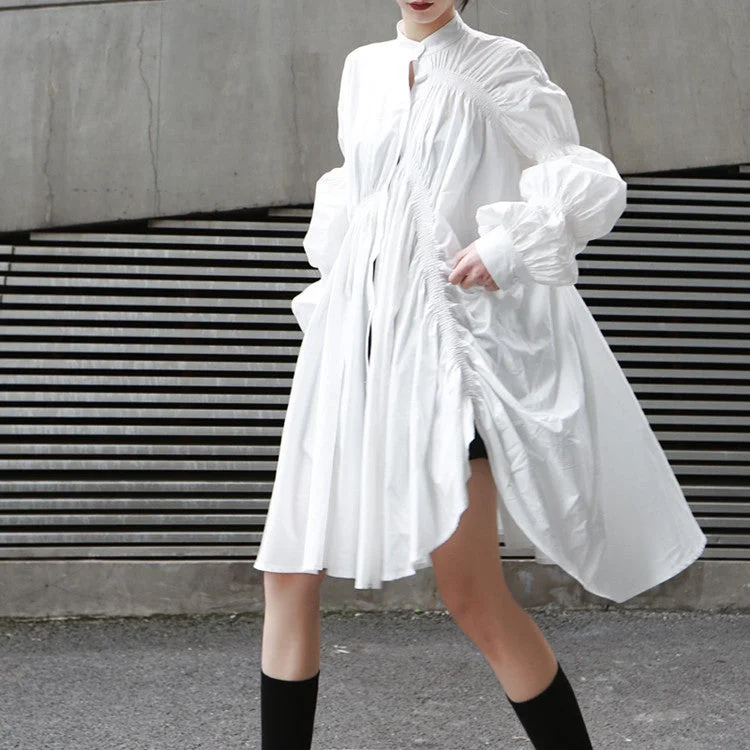 Designed Women Irregular Puff Sleeves Dresses