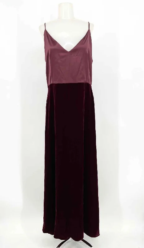 G Label by Goop Women's Plum Full-length Satin Velvet Holiday Size 12 Gown