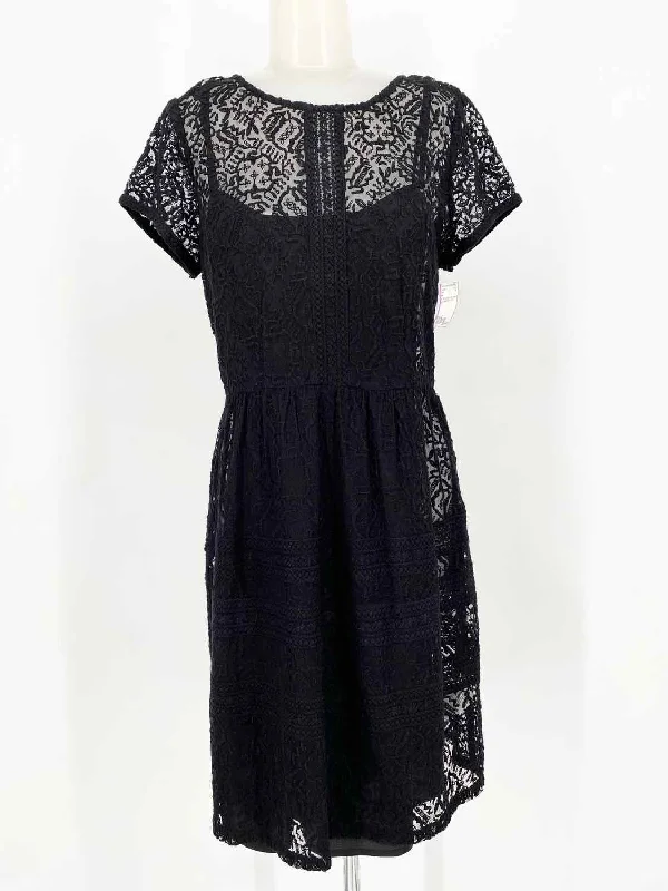 Joie Women's Black High Neck Lace Geometric Size 2 Dress