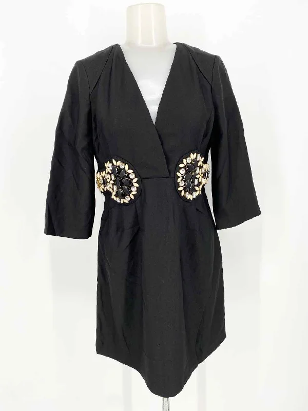 KARTA Women's Black sheath Embellished Size L Dress