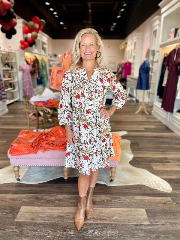 La Plage Maye Corduroy Dress Leopard