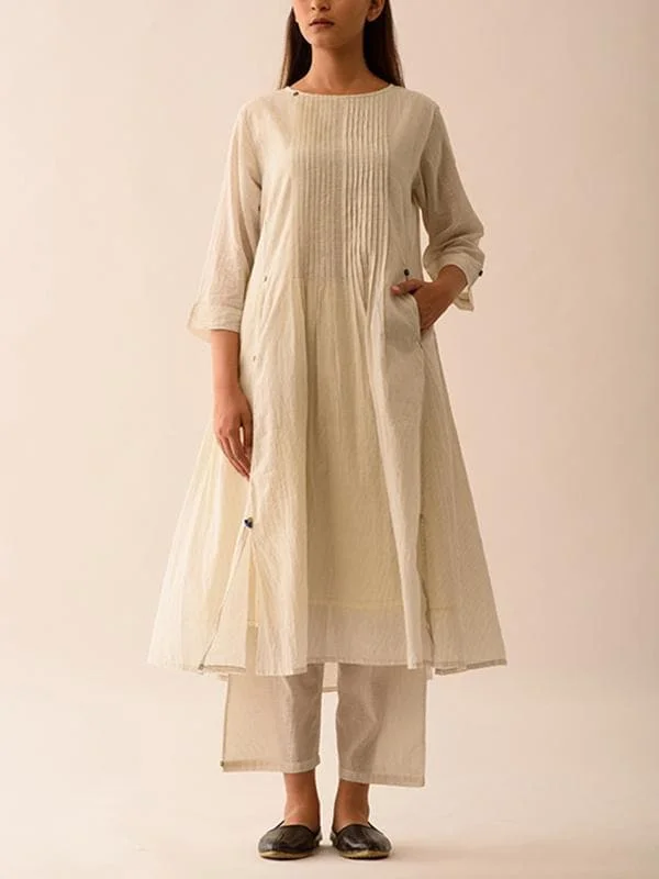 Long Stripe Dress With Lining