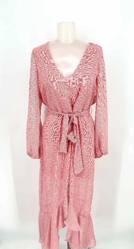 NSR Women's Pink High Low Print Size L Dress