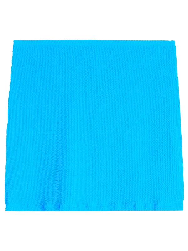 Crinkle Skirt - Blue ribbed skirt waist