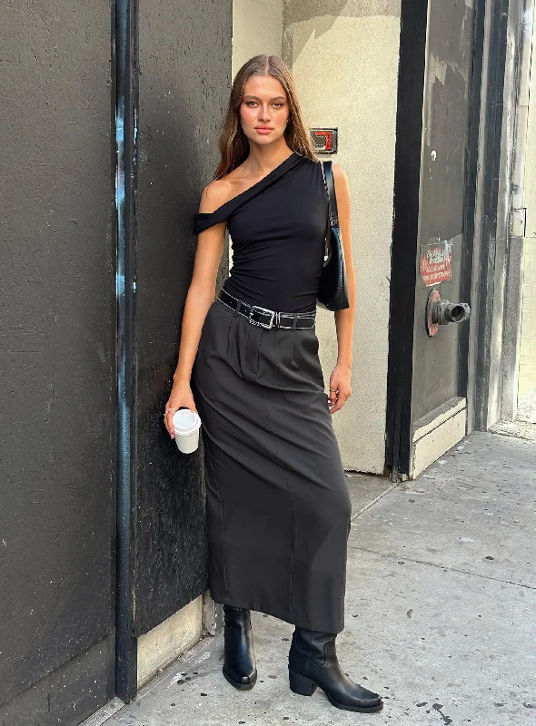 Raquel Maxi Skirt Slate wool skirt warm